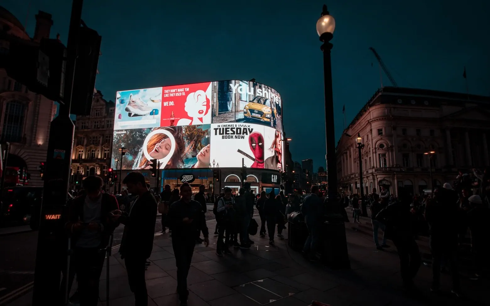 London, neon sign and advertising